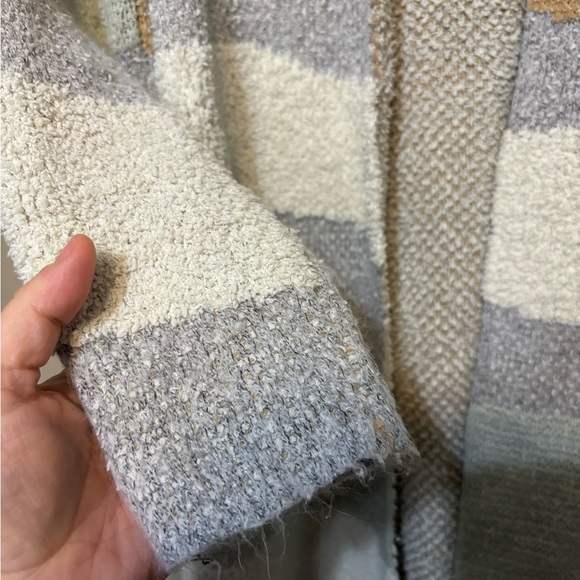 NINE WEST Open Front Cozy Soft Neutral Cardigan - Picture 3 of 6